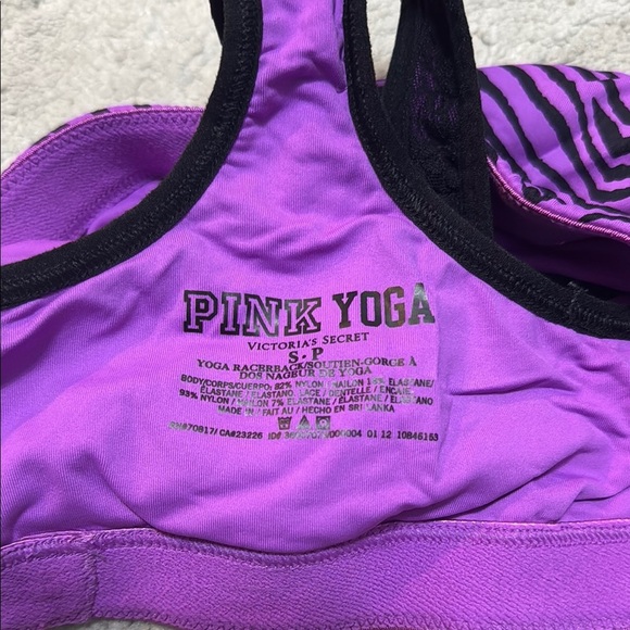 PINK Victoria's Secret Purple Black Zebra Print Sports Bra - Picture 3 of 3